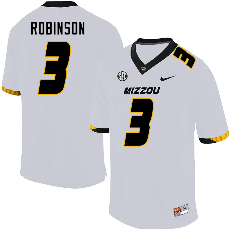 Men #3 Shawn Robinson Missouri Tigers College Football Jerseys Sale-White - Click Image to Close